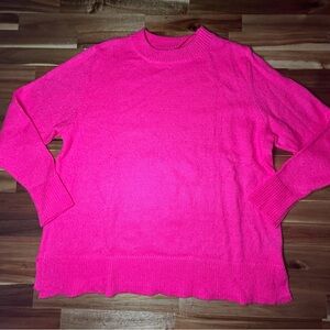 Lane Bryant Bright Pink Crew Neck Sweater Size 10/12‎